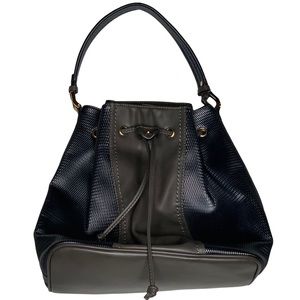 Gussaci Metallic Drawstring Handbag